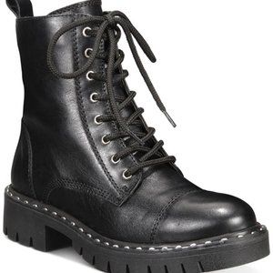 ALDO Gwemma Studded Real Leather Combat Moto Boots